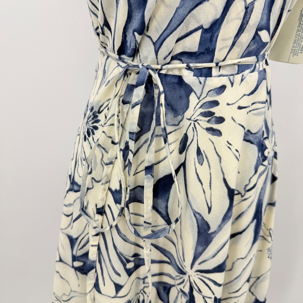 Polo Jeans Co Ralph Lauren Santorini Floral Halter Back Wrap Dress Cotton M - Picture 8 of 11